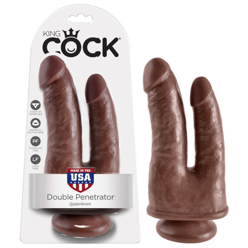 King Cock Double Penetrator - Brown
